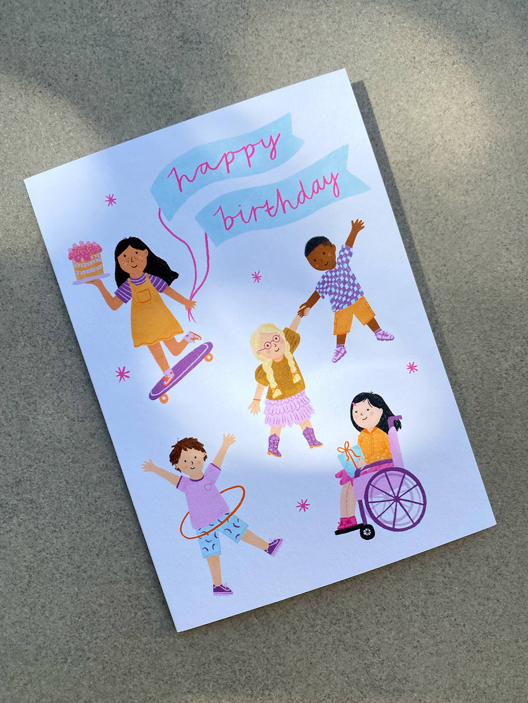 Birthday Banners Greeting Card - Cute Kid's Bday | Diverse