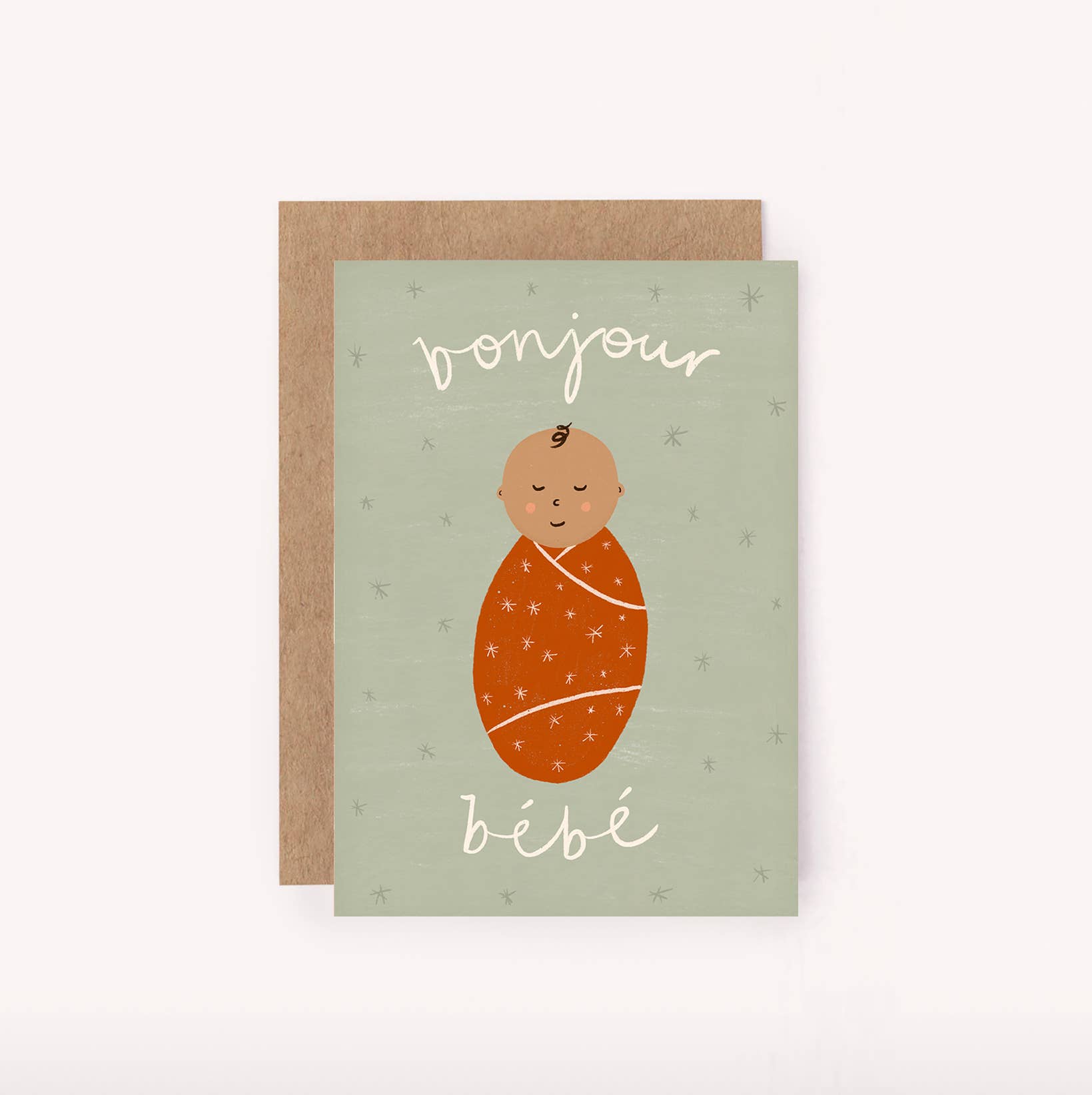 Bonjour Bebe Mini Card - New Baby | Baby Shower Greeting