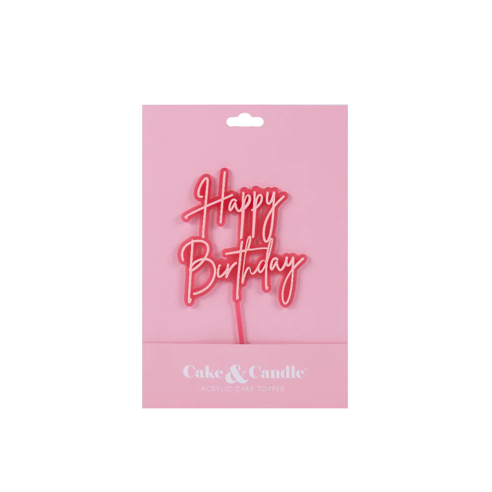 'Happy Birthday' Cursive Cake Topper