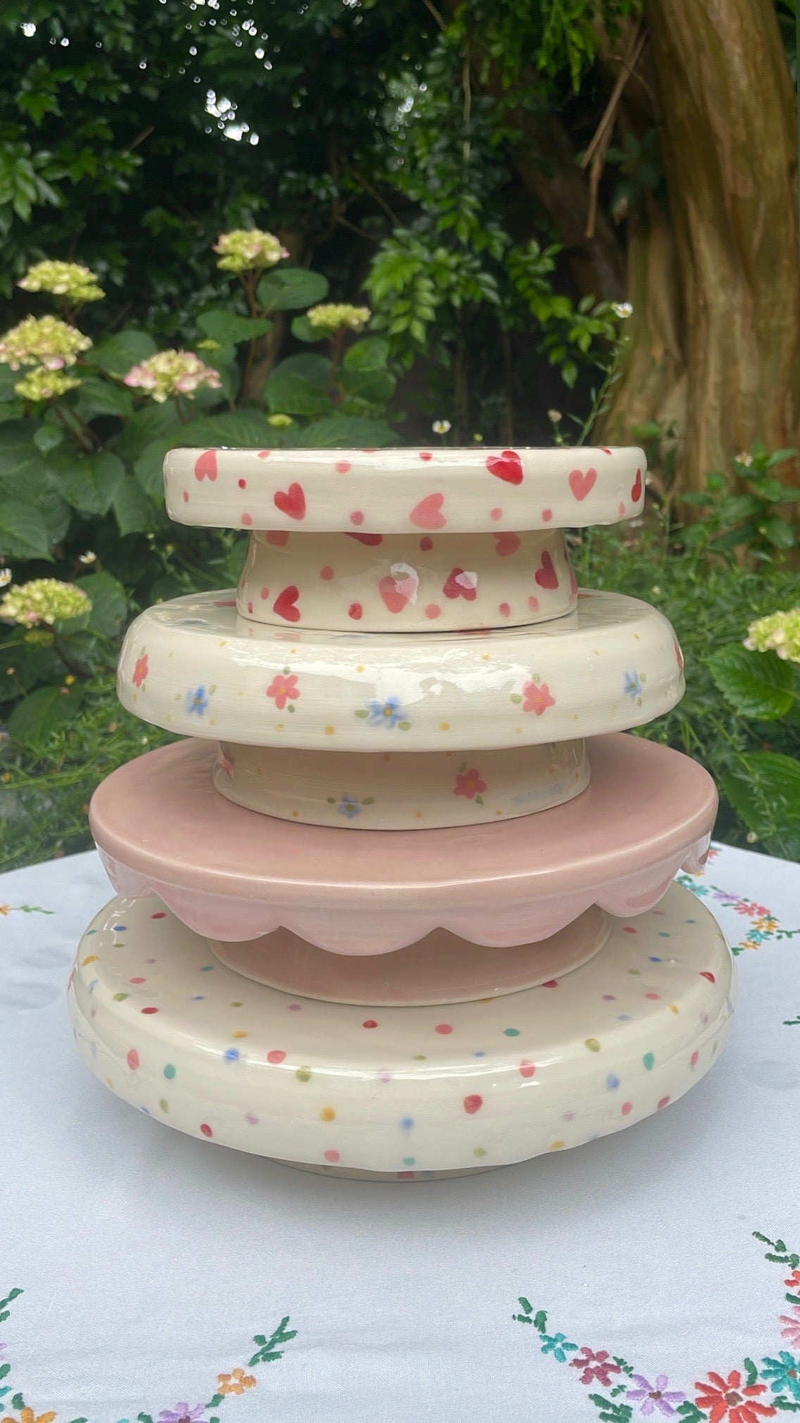 Floral Ceramic Cake Stand