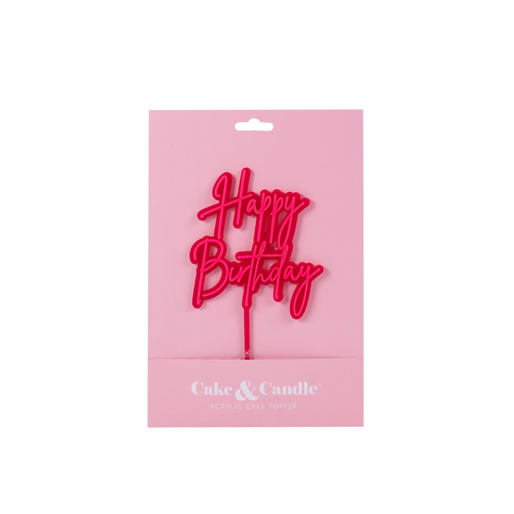 'Happy Birthday' Cursive Cake Topper