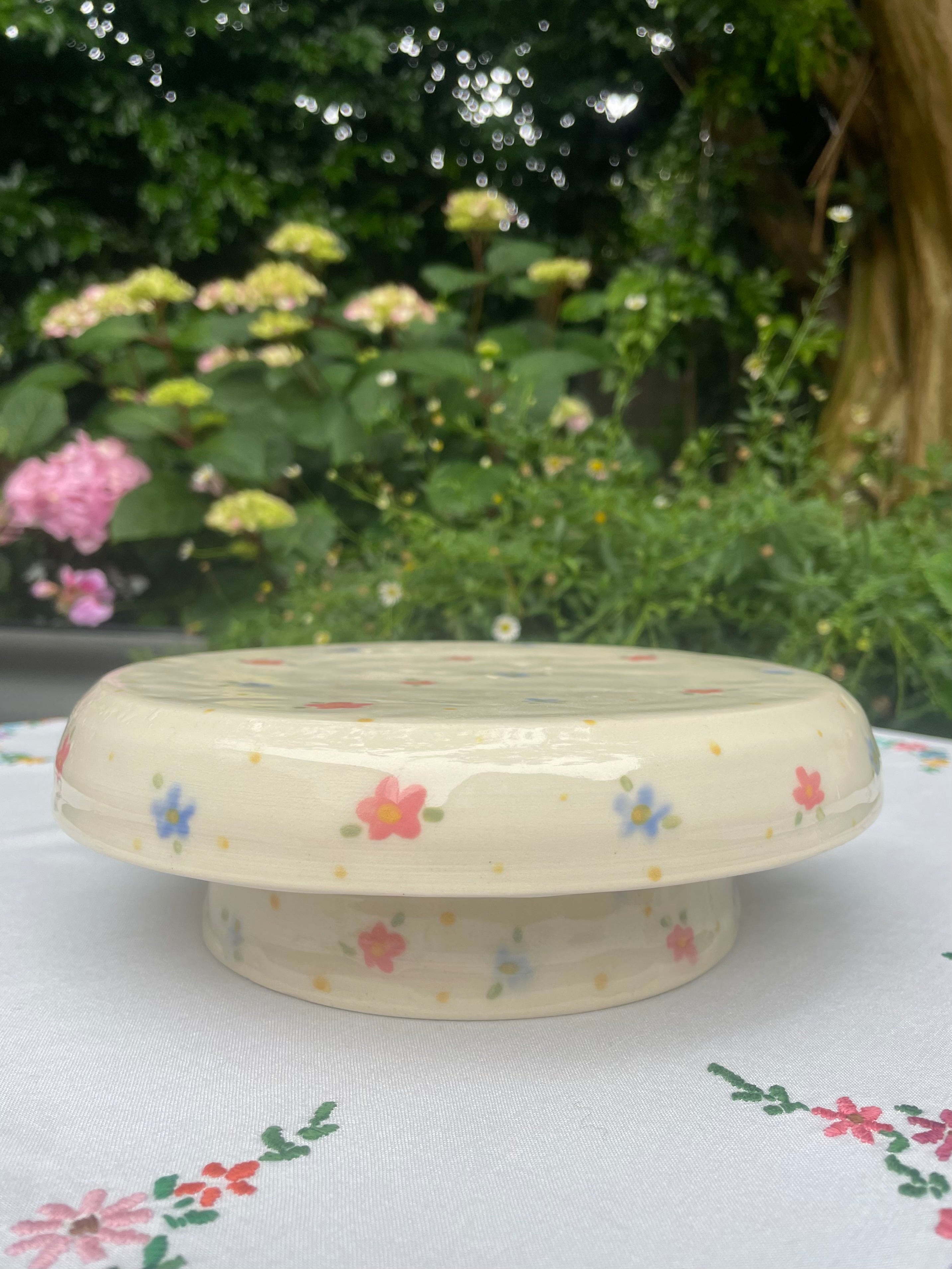 Floral Ceramic Cake Stand