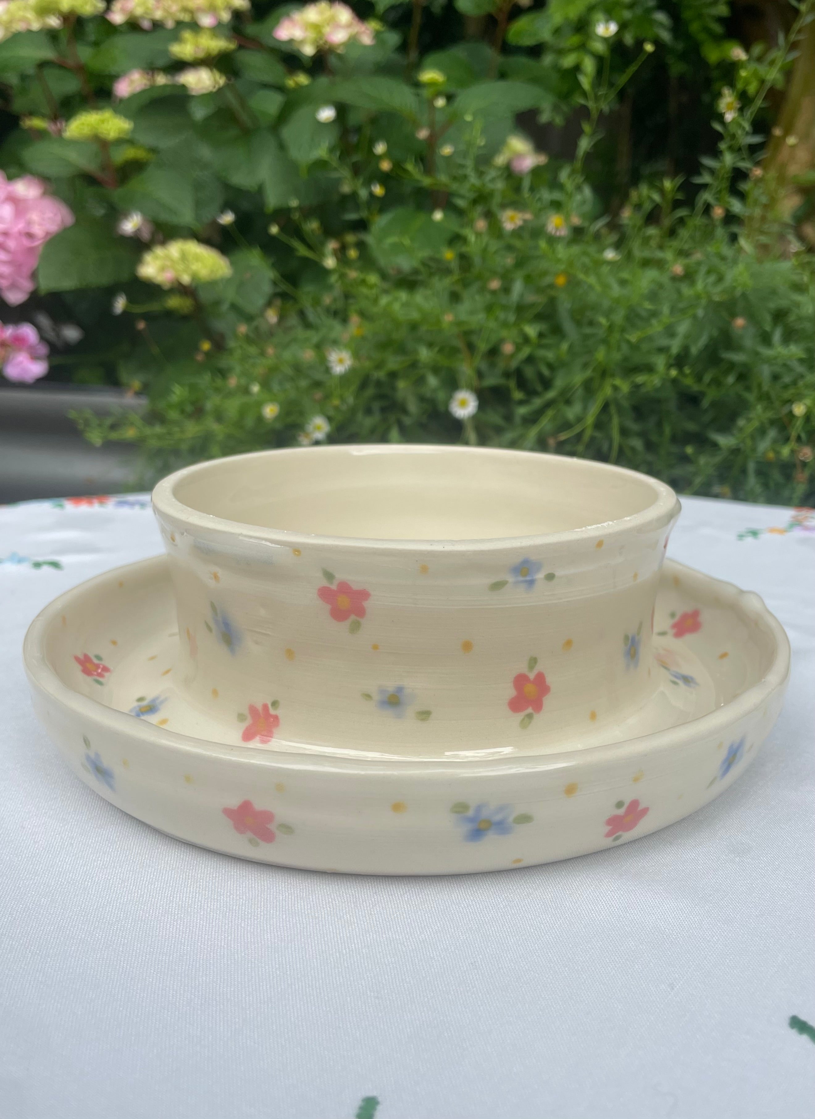 Floral Ceramic Cake Stand