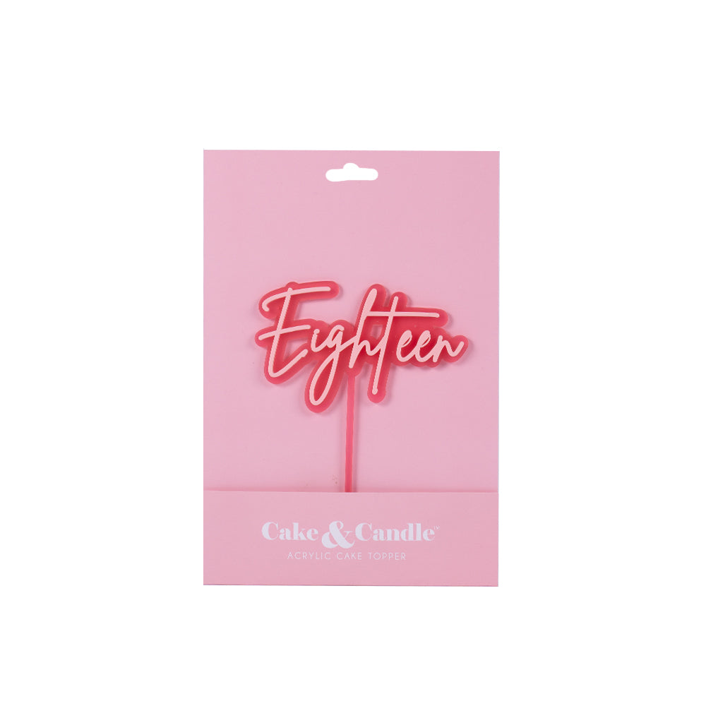 'Eighteen' Cursive Cake Topper