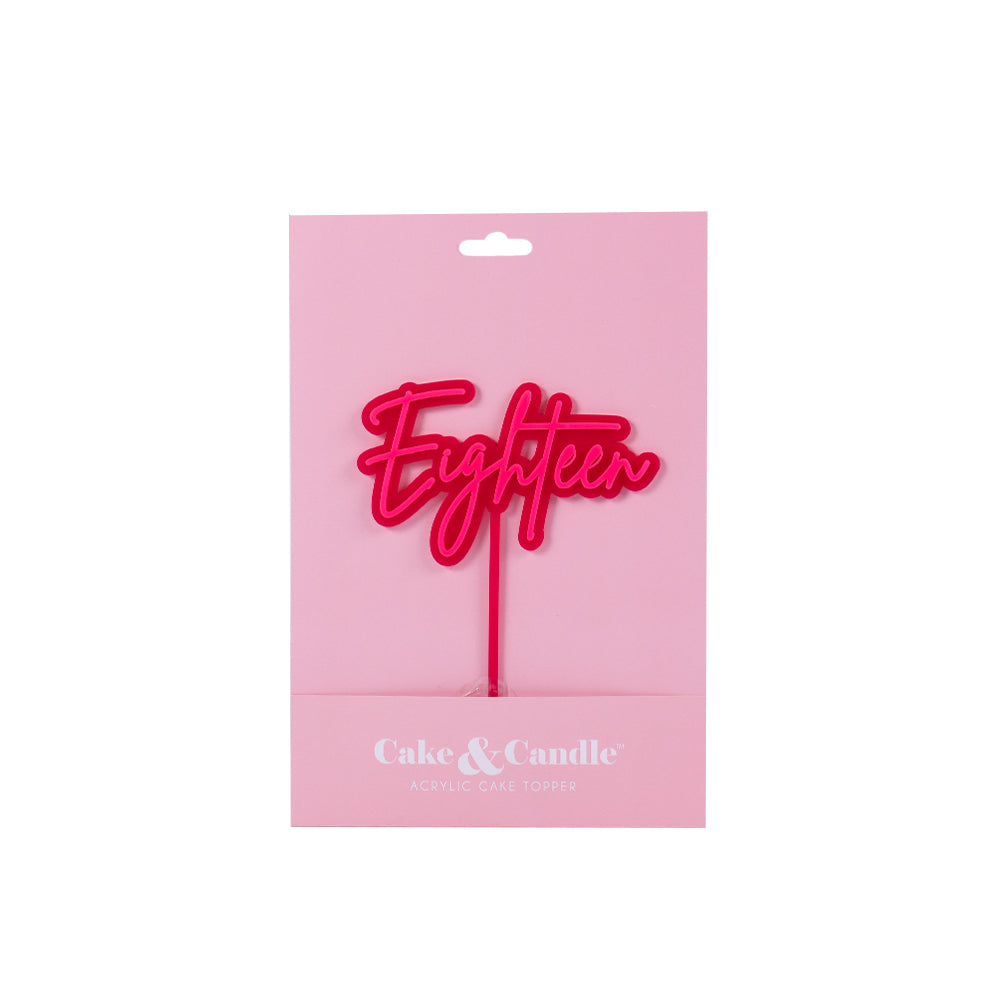 'Eighteen' Cursive Cake Topper